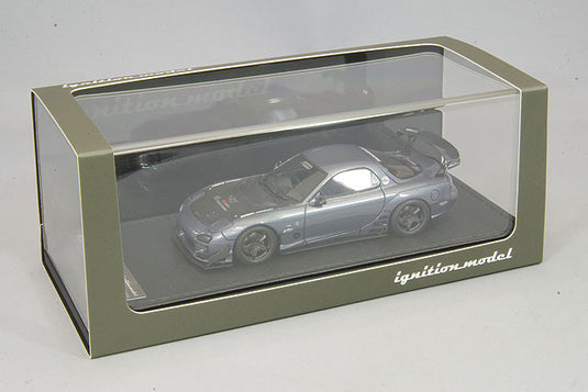 modelo de encendido 1/43 FEED RX-7 (FD3S) "Maou" Gunmetallic con ruedas Advan Racing GT de 18 pulgadas (negro) IG2182