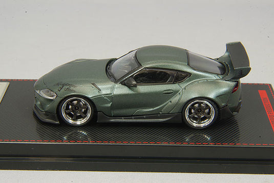 ignition model 1/64 Pandem Supra (A90) Matte Blue Grey Metallic with TE37 19-inch Wheels (Polish & Gunmetal)IG2334