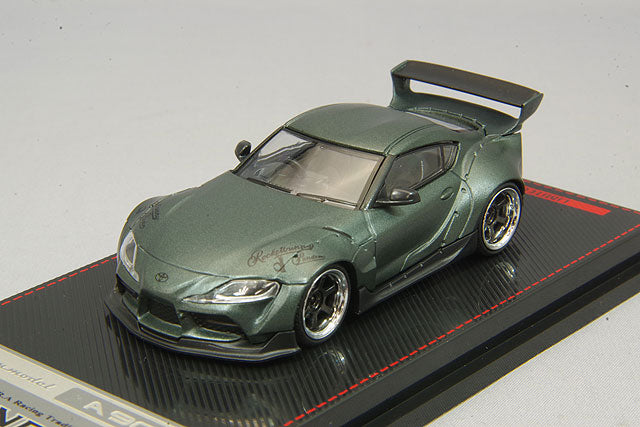 modèle d'allumage 1/64 Pandem Supra (A90) bleu gris mat métallisé avec roues TE37 19 pouces (polonais et bronze) IG2334