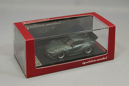 ignition model 1/64 Pandem Supra (A90) Matte Blue Grey Metallic with TE37 19-inch Wheels (Polish & Gunmetal)IG2334