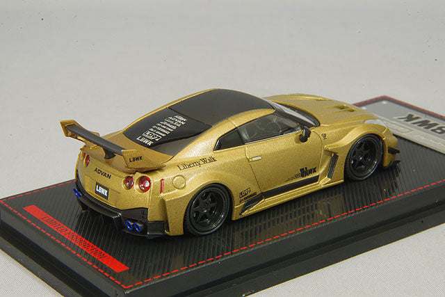 Cargue la imagen en el visor de la galería, modelo de encendido 1/64 LB Silhouette WORKS GT Nissan 35GT-RR Matte GoldIG2383
