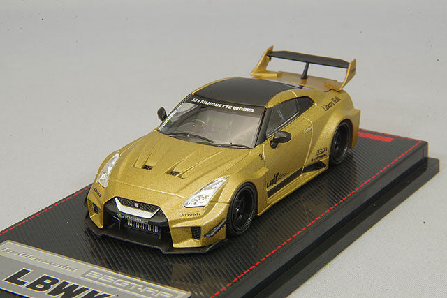 modelo de encendido 1/64 LB Silhouette WORKS GT Nissan 35GT-RR Matte GoldIG2383