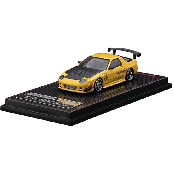 Cargue la imagen en el visor de la galería, Modelo de encendido IG2494 1/64 Mazda RX-7 FC3S RE Amemiya Amarillo [Mini coche fundido a presión]
