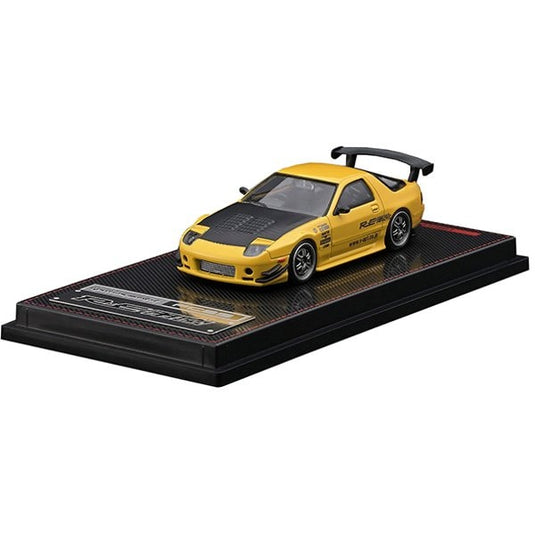 Modèle d'allumage IG2494 1/64 Mazda RX-7 FC3S RE Amemiya jaune [Mini voiture moulée sous pression]