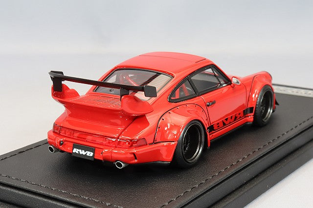 Chargez l&#39;image dans la visionneuse de la galerie, modèle d&#39;allumage 1/43 RWB 964 Rouge avec roues WORK Meister M1 18 pouces (Gunmetal) IG2515
