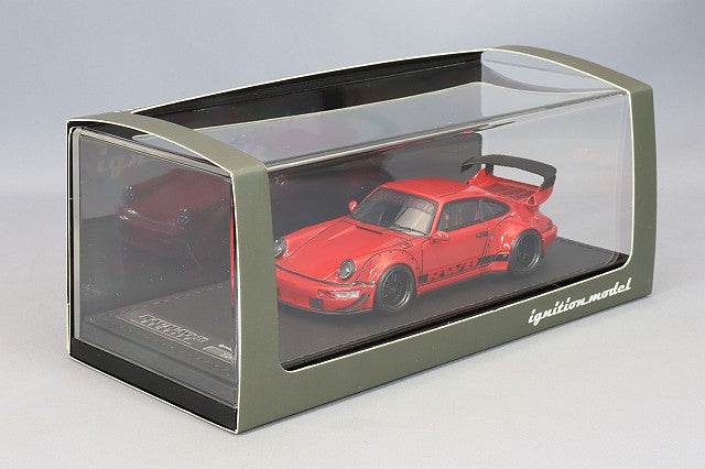 Chargez l&#39;image dans la visionneuse de la galerie, modèle d&#39;allumage 1/43 RWB 964 Rouge avec roues WORK Meister M1 18 pouces (Gunmetal) IG2515
