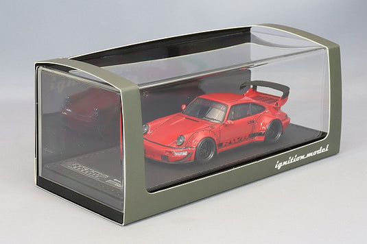 modèle d'allumage 1/43 RWB 964 Rouge avec roues WORK Meister M1 18 pouces (Gunmetal) IG2515