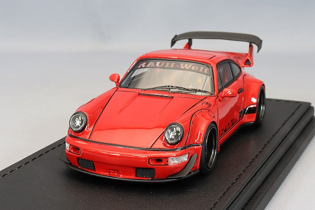 Chargez l&#39;image dans la visionneuse de la galerie, modèle d&#39;allumage 1/43 RWB 964 Rouge avec roues WORK Meister M1 18 pouces (Gunmetal) IG2515
