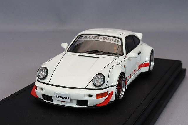 modelo de encendido 1/43 RWB 964 Blanco con ruedas WORK Meister S1 de 18 pulgadas (polaco/rojo) IG2520