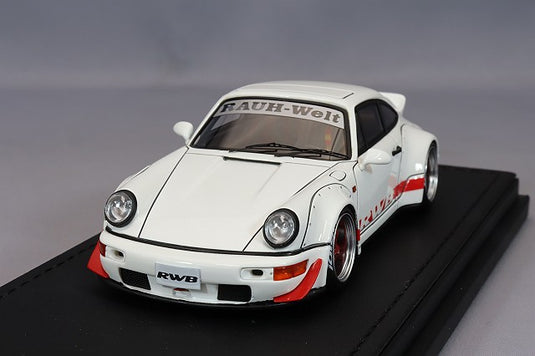 modèle d'allumage 1/43 RWB 964 Blanc avec roues WORK Meister S1 18 pouces (polonais/rouge) IG2520