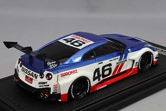 Cargue la imagen en el visor de la galería, modelo de encendido 1/43 LB-Silhouette WORKS GT Nissan 35GT-RR Blanco/Azul/RojoIG2549
