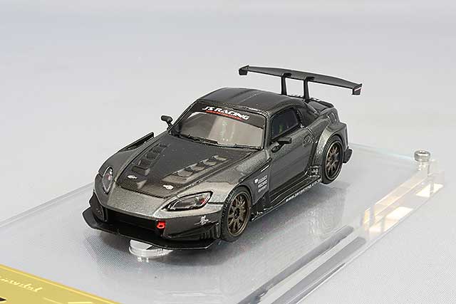 Chargez l&#39;image dans la visionneuse de la galerie, modèle d&#39;allumage 1/64 J&#39;S RACING S2000 (AP1) Gunmetallic avec roues CE28N 18 pouces (Bronze) IG2560
