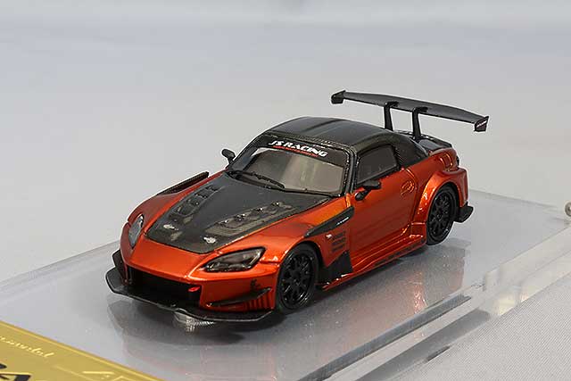 modèle d'allumage 1/64 J's Racing S2000 (AP1) Orange Métallisé avec Roues CE28 18 pouces NoirIG2563