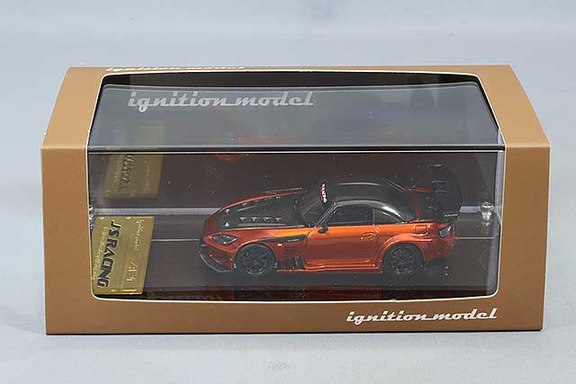 Chargez l&#39;image dans la visionneuse de la galerie, modèle d&#39;allumage 1/64 J&#39;s Racing S2000 (AP1) Orange Métallisé avec Roues CE28 18 pouces NoirIG2563
