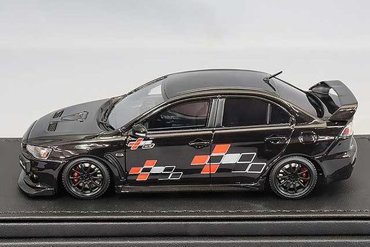 Modelo de encendido 1/43 Mitsubishi Lancer Evolution X (CZ4A) "Ralliart" Negro Metálico con Ruedas CE28N de 18 pulgadas (Negro) IG2570