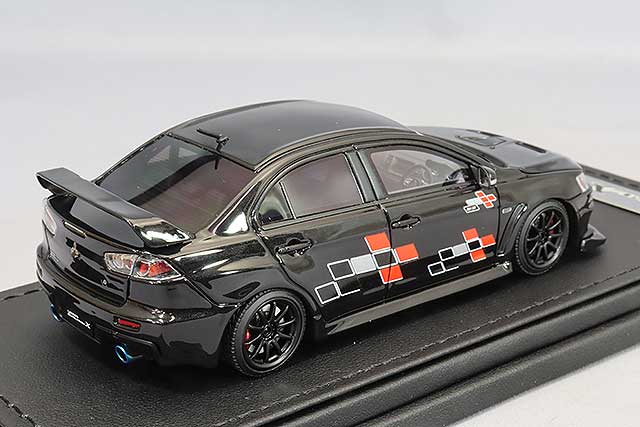 Chargez l&#39;image dans la visionneuse de la galerie, modèle d&#39;allumage 1/43 Mitsubishi Lancer Evolution X (CZ4A) &quot;Ralliart&quot; Noir métallisé avec roues CE28N 18 pouces (Noir) IG2570
