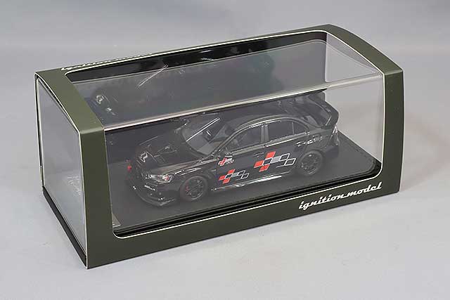 Chargez l&#39;image dans la visionneuse de la galerie, modèle d&#39;allumage 1/43 Mitsubishi Lancer Evolution X (CZ4A) &quot;Ralliart&quot; Noir métallisé avec roues CE28N 18 pouces (Noir) IG2570
