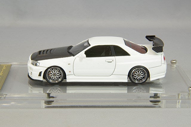 Chargez l&#39;image dans la visionneuse de la galerie, modèle d&#39;allumage 1/64 Nismo R34 GT-R R-Tune Blanc avec roues BBS LM 18 pouces (polonais/argent) RésineIG2577
