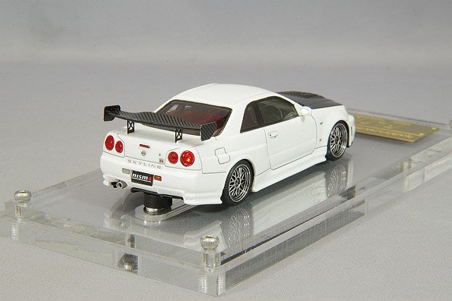 Chargez l&#39;image dans la visionneuse de la galerie, modèle d&#39;allumage 1/64 Nismo R34 GT-R R-Tune Blanc avec roues BBS LM 18 pouces (polonais/argent) RésineIG2577
