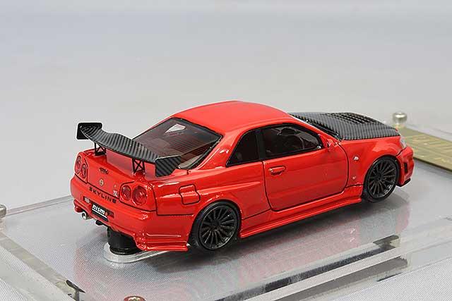 Cargue la imagen en el visor de la galería, Modelo de encendido 1/64 Nismo R34 GT-R R-Tune Red con ruedas ENKEI RS05RR de 18 pulgadas (Gunmetal) IG2578
