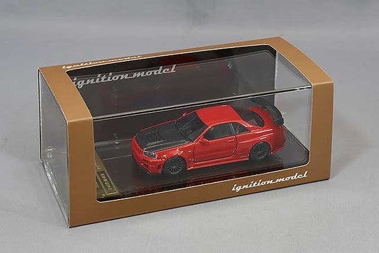 modèle d'allumage 1/64 Nismo R34 GT-R R-Tune Red avec roues ENKEI RS05RR 18 pouces (Gunmetal) IG2578