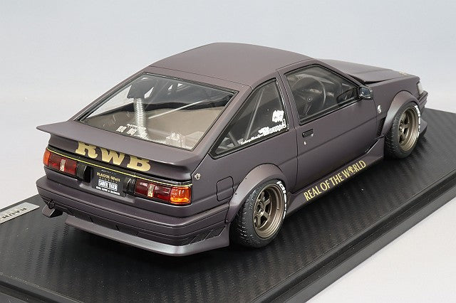 Chargez l&#39;image dans la visionneuse de la galerie, modèle d&#39;allumage 1/18 RWB AE86 noir mat avec roues TE37 15 pouces (Bronze) IG2606
