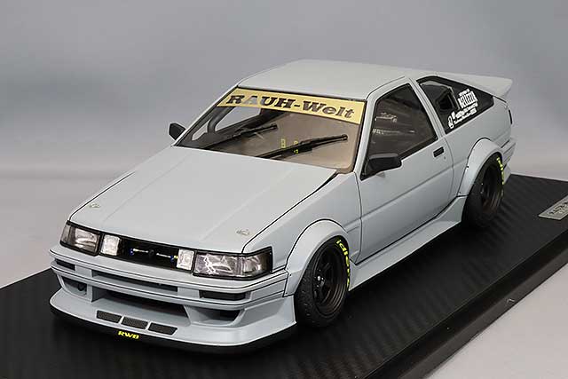 modelo de encendido 1/18 RWB AE86 Gris Mate con Ruedas TE37 de 15 pulgadas (Negro Mate) IG2607