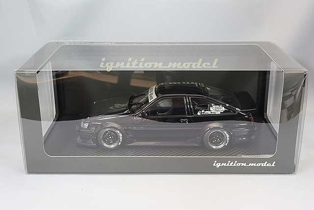 Laden Sie das Bild in Galerie -Viewer, ignition model 1/18 RWB AE86 Black with Meister S1 Type 15-inch Wheels (Polish/Black)IG2609
