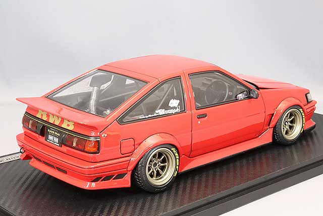 Chargez l&#39;image dans la visionneuse de la galerie, modèle d&#39;allumage 1/18 RWB AE86 Rouge avec roues RS Watanabe 15 pouces (Bronze) IG2611
