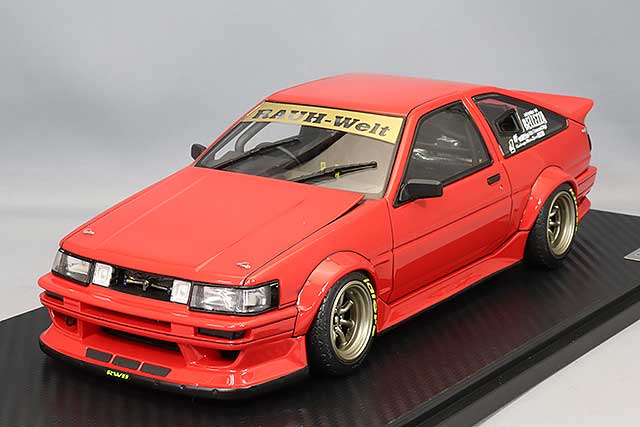 ignition model 1/18 RWB AE86 Red with RS Watanabe 15-inch Wheels (Bronze)IG2611