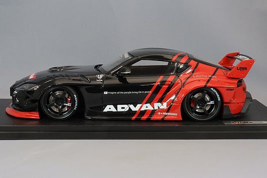 modèle d'allumage 1/18 LB-WORKS Toyota Supra (A90) "Advan" Noir/Rouge avec roues Advan Racing GT 19 pouces (Noir) IG2650