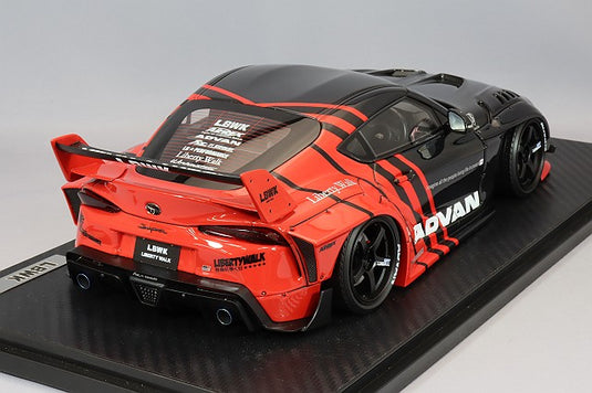 modèle d'allumage 1/18 LB-WORKS Toyota Supra (A90) "Advan" Noir/Rouge avec roues Advan Racing GT 19 pouces (Noir) IG2650