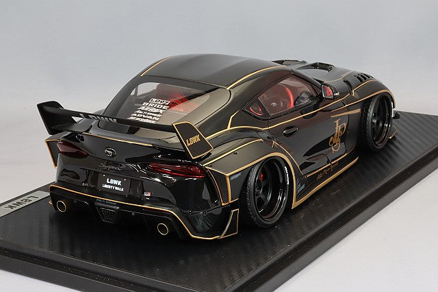 Chargez l&#39;image dans la visionneuse de la galerie, modèle d&#39;allumage 1/18 LB-WORKS Toyota Supra (A90) Noir avec roues LD97 LD-T6 19 pouces (Noir) IG2656
