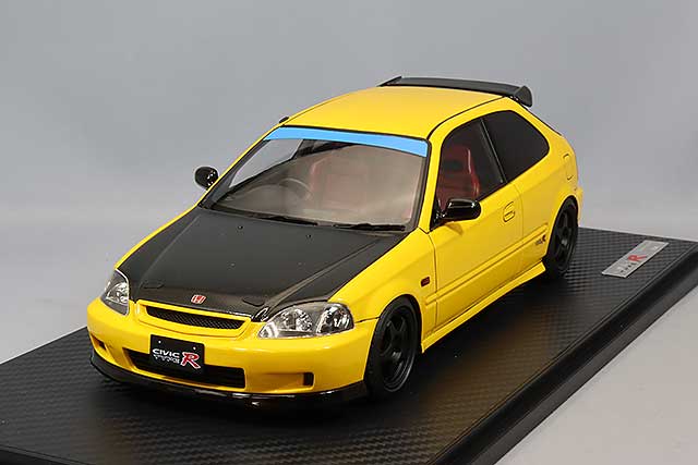 Modelo de encendido 1/18 Honda Civic (EK9) Tipo R AmarilloIG2676