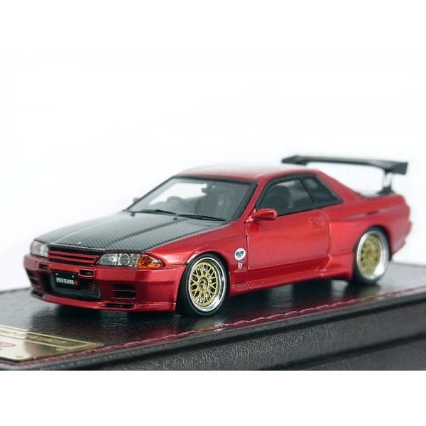 Modèle d'allumage IG2690 1/64 Nissan Skyline GT-R NISMO R32 rouge métallisé [mini voiture moulée sous pression]