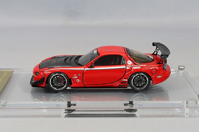 Load image into Gallery viewer, ignition model 1/64 FEED RX-7 (FD3S) &quot;Maou&quot; Red with AdvanRS-DF 18-inch Wheels (Polish/Gunmetal) ResinIG2725
