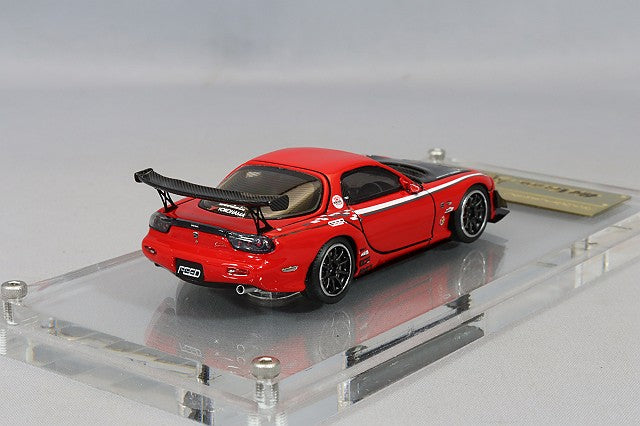 Chargez l&#39;image dans la visionneuse de la galerie, modèle d&#39;allumage 1/64 FEED RX-7 (FD3S) &quot;Maou&quot; Rouge avec roues AdvanRS-DF 18 pouces (Polish/Gunmetal) RésineIG2725
