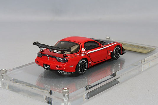 modèle d'allumage 1/64 FEED RX-7 (FD3S) "Maou" Rouge avec roues AdvanRS-DF 18 pouces (Polish/Gunmetal) RésineIG2725