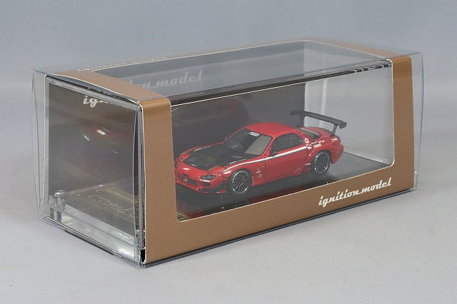 Load image into Gallery viewer, ignition model 1/64 FEED RX-7 (FD3S) &quot;Maou&quot; Red with AdvanRS-DF 18-inch Wheels (Polish/Gunmetal) ResinIG2725
