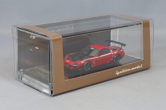 ignition model 1/64 FEED RX-7 (FD3S) "Maou" Red with AdvanRS-DF 18-inch Wheels (Polish/Gunmetal) ResinIG2725