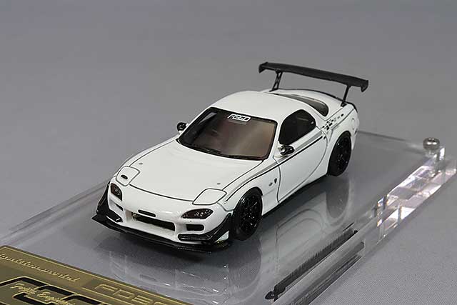 Load image into Gallery viewer, ignition model 1/64 FEED RX-7 (FD3S) White with AdvanRS-DF 18-inch Wheels (Black) ResinIG2727
