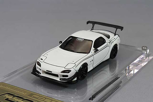 ignition model 1/64 FEED RX-7 (FD3S) White with AdvanRS-DF 18-inch Wheels (Black) ResinIG2727