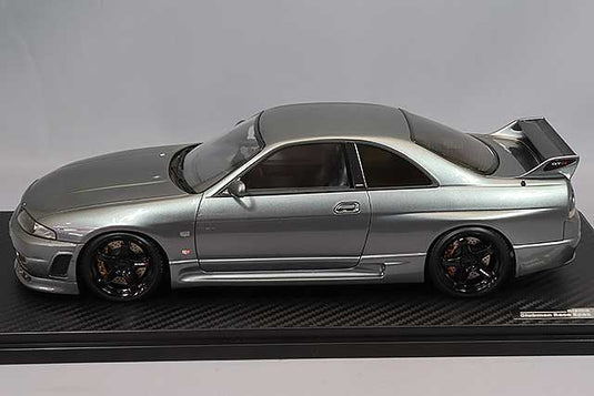 ignition model 1/18 Nismo BCNR33 CRS Gunmetallic with Nismo LM GT-4 18-inch Wheels (Black)IG2782