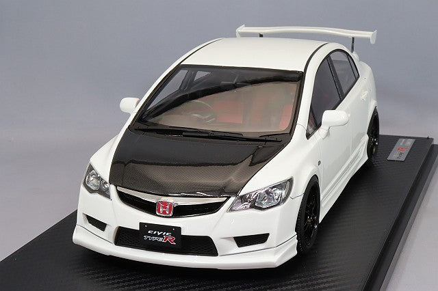 Cargue la imagen en el visor de la galería, Modelo de encendido 1/18 Honda Civic (FD2) Tipo R Blanco con ruedas RPF1 de 17 pulgadas (Negro) IG2827
