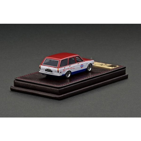 Modelo de encendido IG2882 1/64 Datsun Bluebird 510 Wagon Rojo/Blanco/Azul [Resin Cast]