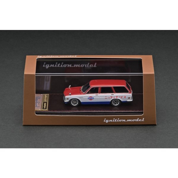 Cargue la imagen en el visor de la galería, Modelo de encendido IG2882 1/64 Datsun Bluebird 510 Wagon Rojo/Blanco/Azul [Resin Cast]
