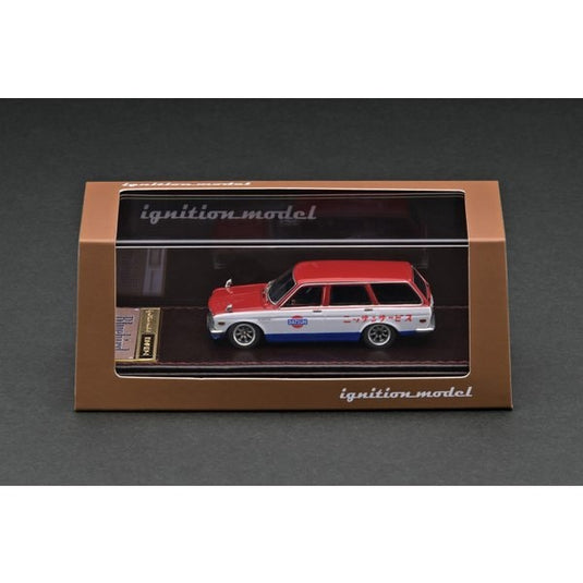 Modèle d'allumage IG2882 1/64 Datsun Bluebird 510 Wagon rouge/blanc/bleu [moulée en résine]