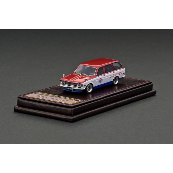 Cargue la imagen en el visor de la galería, Modelo de encendido IG2882 1/64 Datsun Bluebird 510 Wagon Rojo/Blanco/Azul [Resin Cast]
