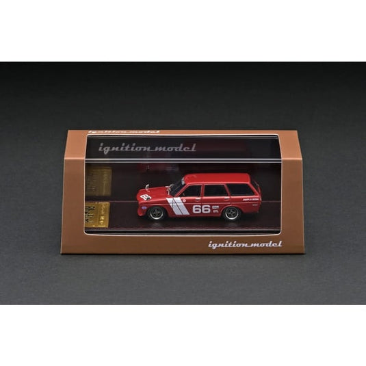 Modèle d'allumage IG2928 1/64 Datsun Bluebird 510 Wagon rouge [moulée en résine]