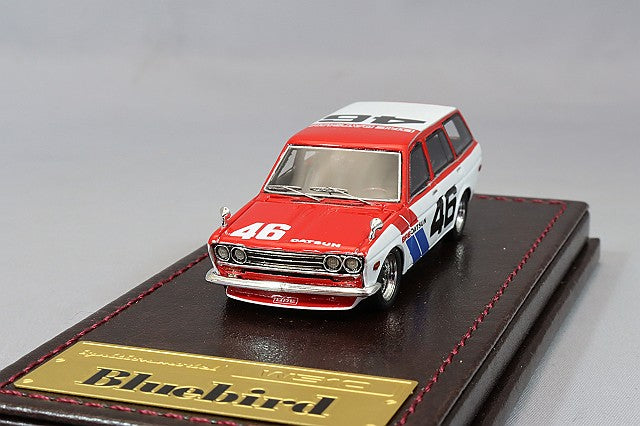 Modelo de encendido 1/64 Datsun Bluebird (510) Wagon rojo/blanco con ruedas RS Watanabe de 14 pulgadas (polaco/bronce) IG2929